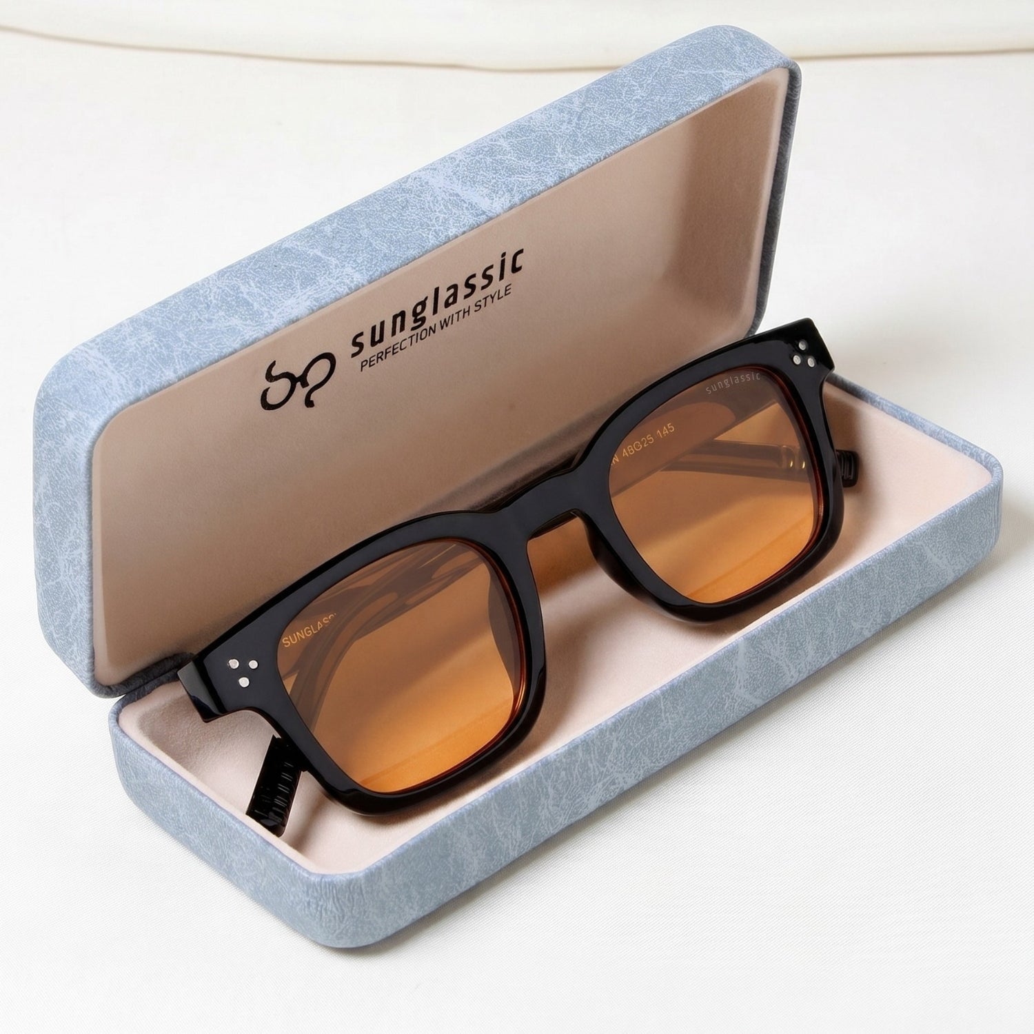Ares Black Orange Square Sunglasses