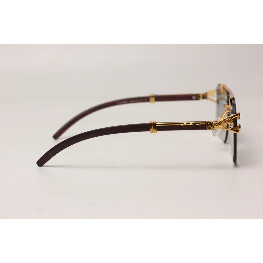 Cartier - RR42 - Golden - Double Bridge - Rimless - Metal - Square - Sunglasses - Eyewear