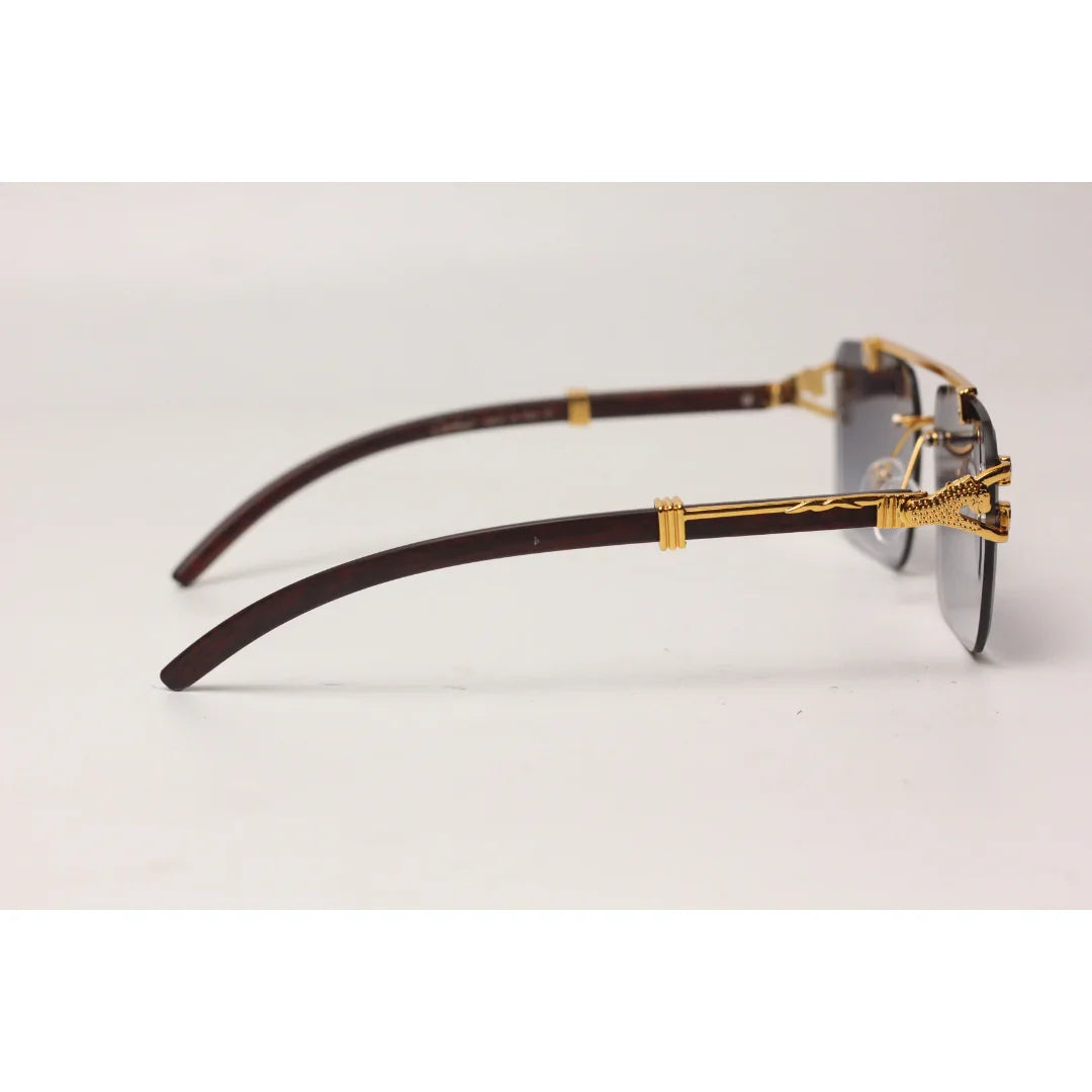 Cartier - RR42 - Golden - Double Bridge - Rimless - Metal - Square - Sunglasses - Eyewear