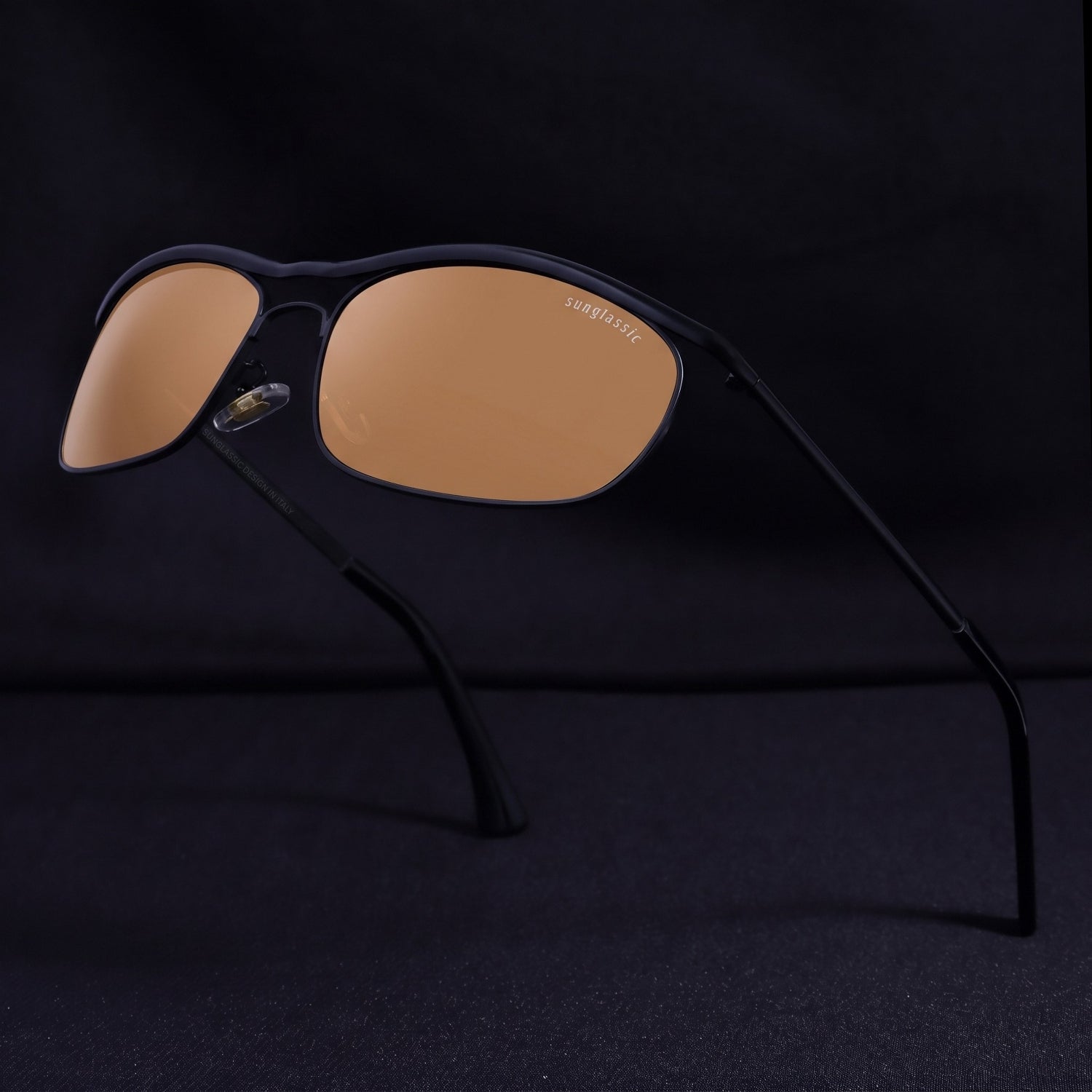 Champion Black Orange Rectangle Sunglasses for Men | UV400