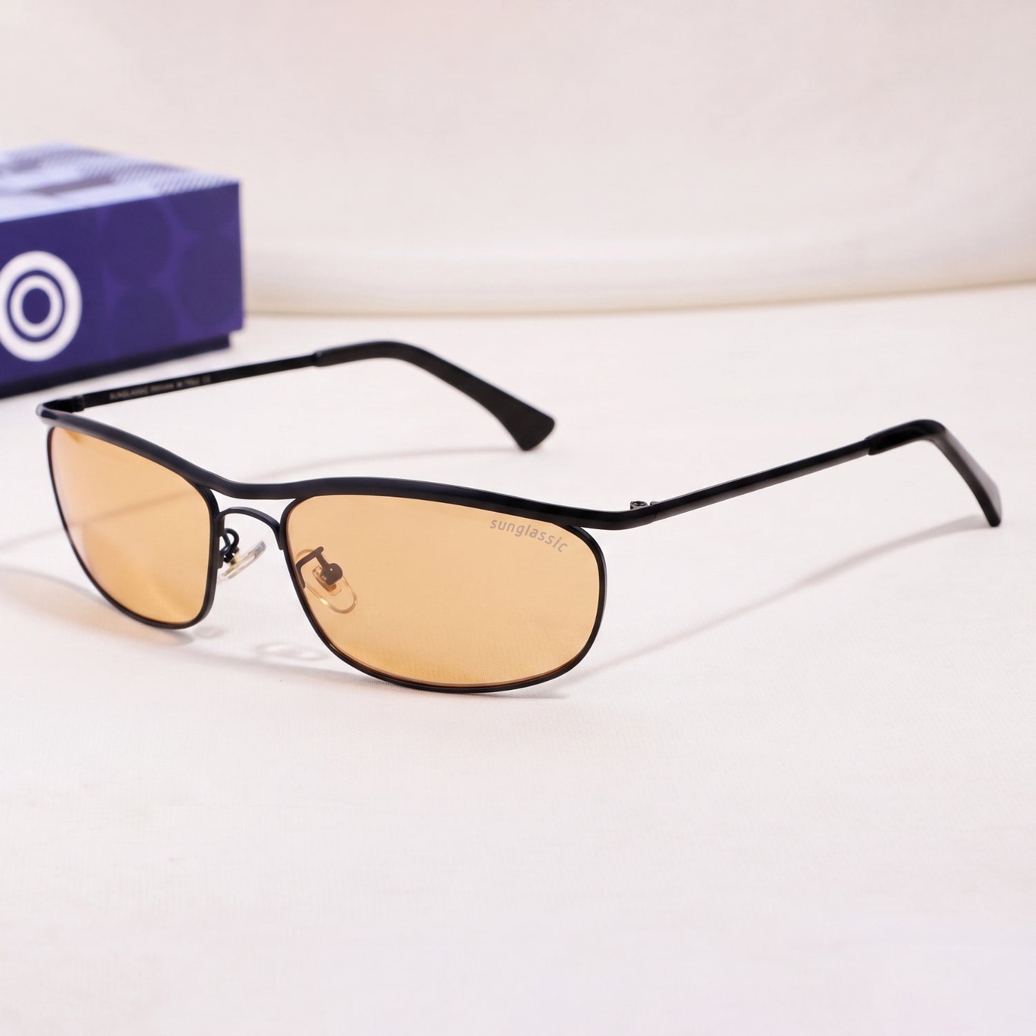 Champion Black Orange Rectangle Sunglasses for Men | UV400