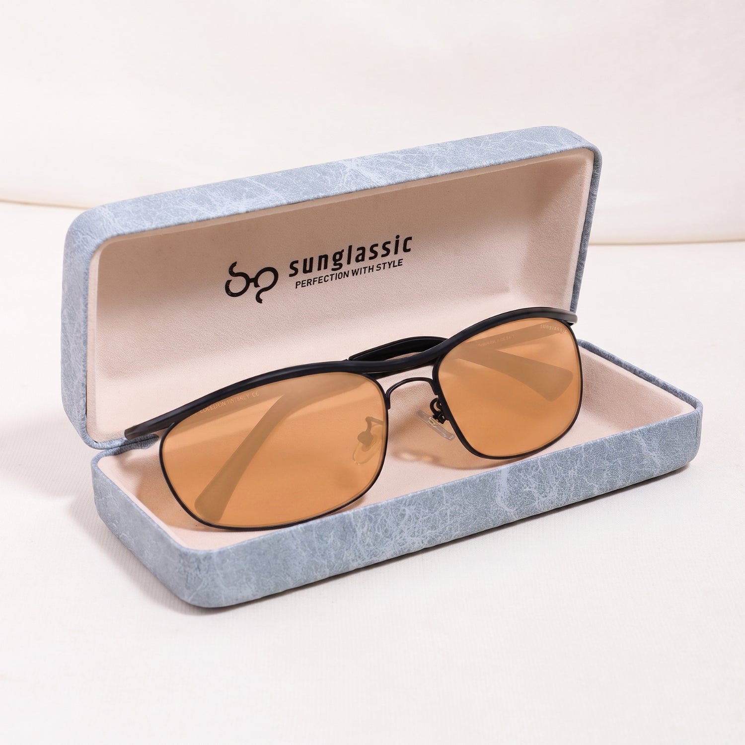 Champion Black Orange Rectangle Sunglasses for Men | UV400