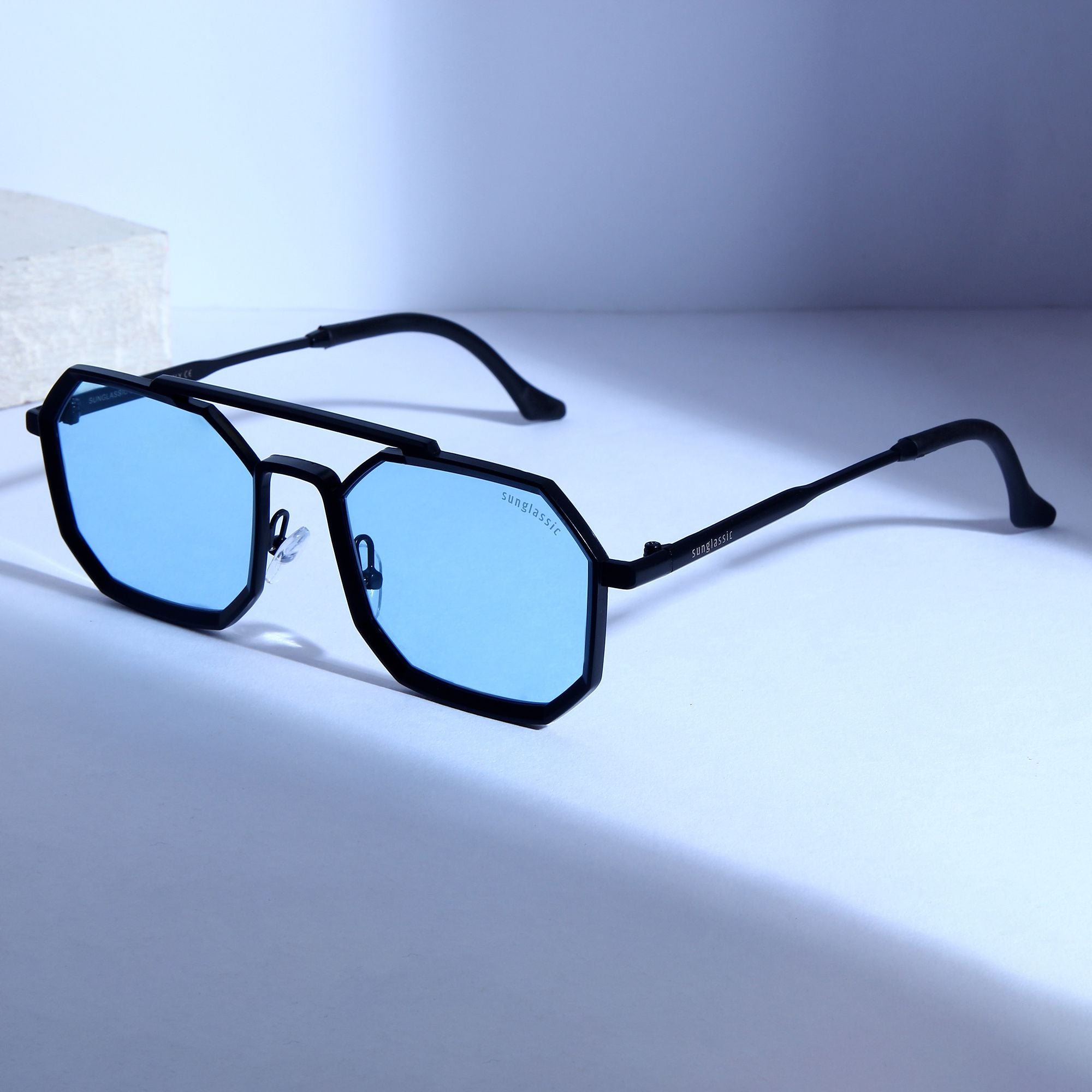 Commando Black Blue Edition Octagon Sunglasses