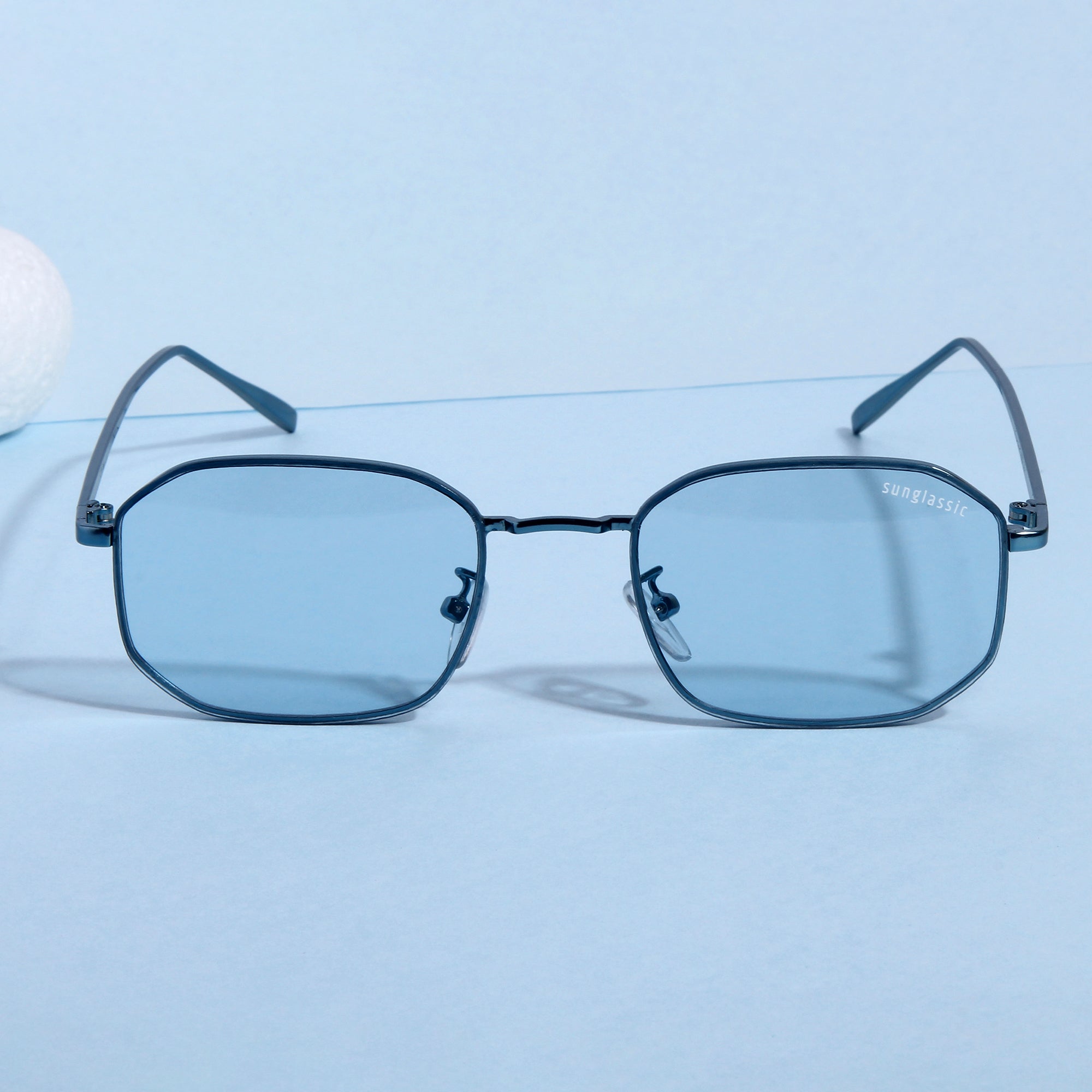 Drip. Aqua Blue Rectangle Sunglasses