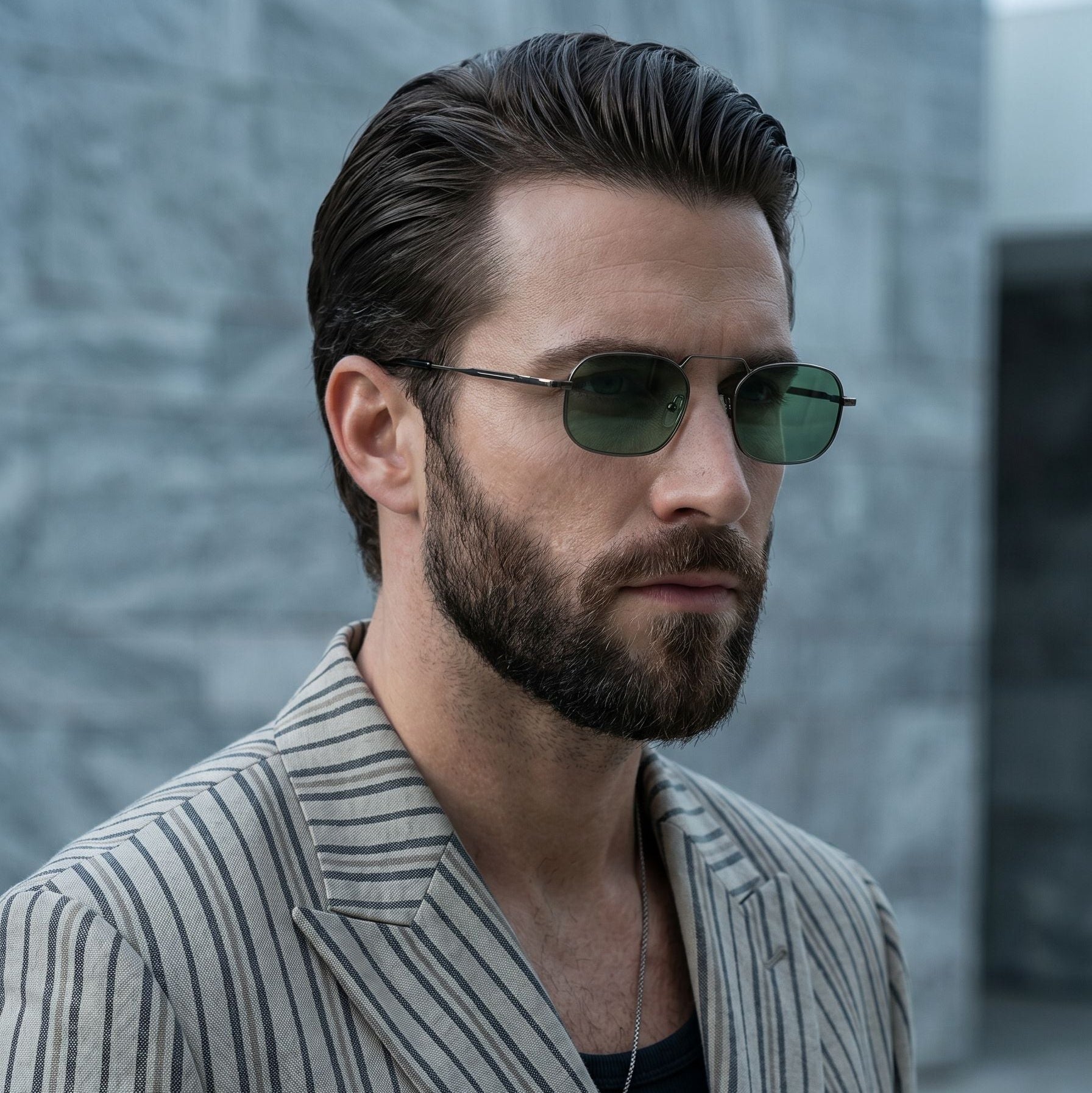 Imperio Gun Green Rectangle Sunglasses for Men & Women | UV400