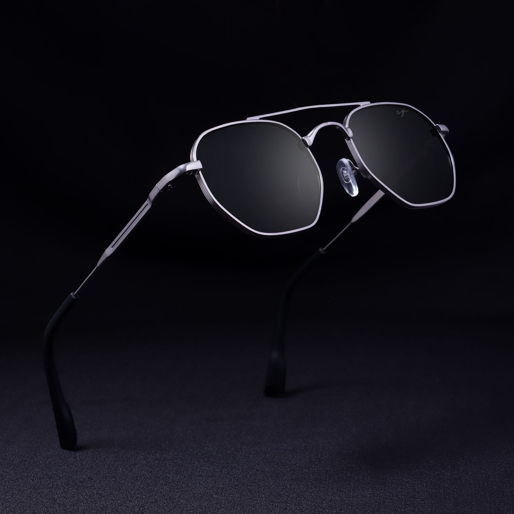 Phantom Gun Black Hexagon Sunglasses