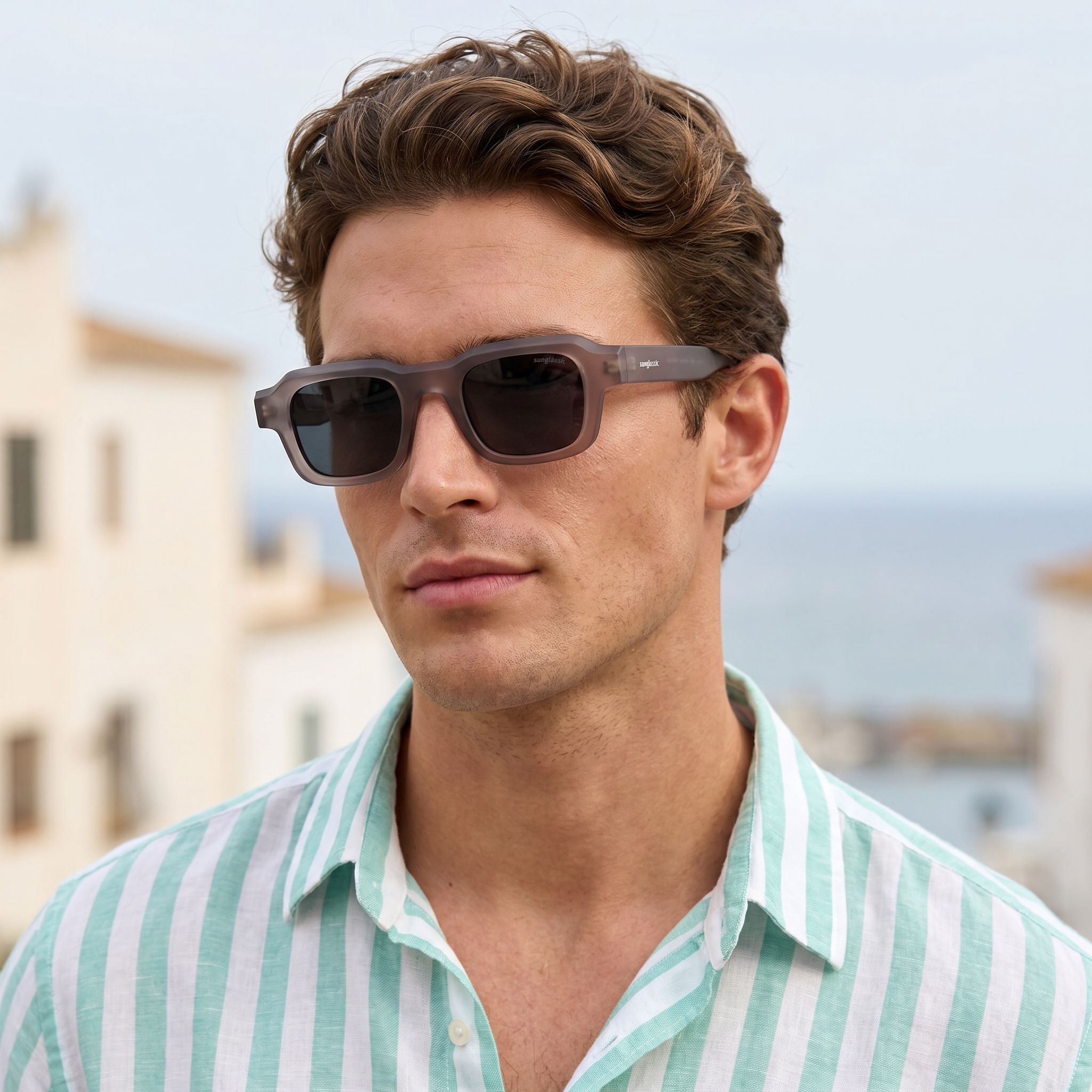 Walter Grey Black Square Sunglasses