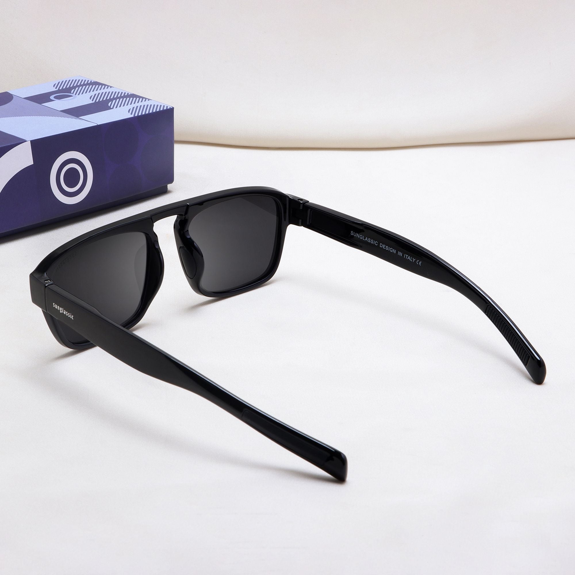 Raftaar Full Black Square Sunglasses – Polarized Lenses