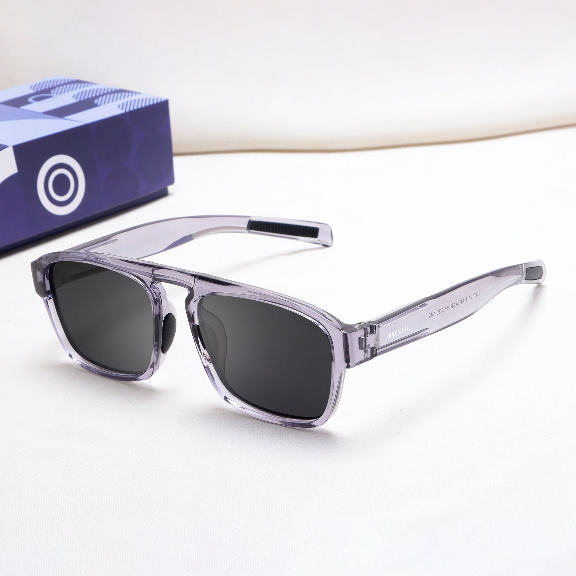 Raftaar Grey Black Square Sunglasses | UV400 Polarized