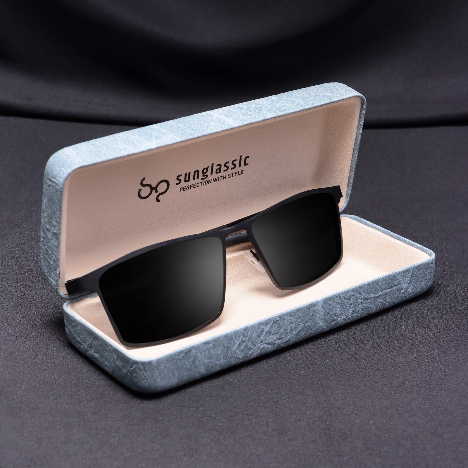 RideX Edition – Black Rectangle Sunglasses | UV400 Polarized | Unisex