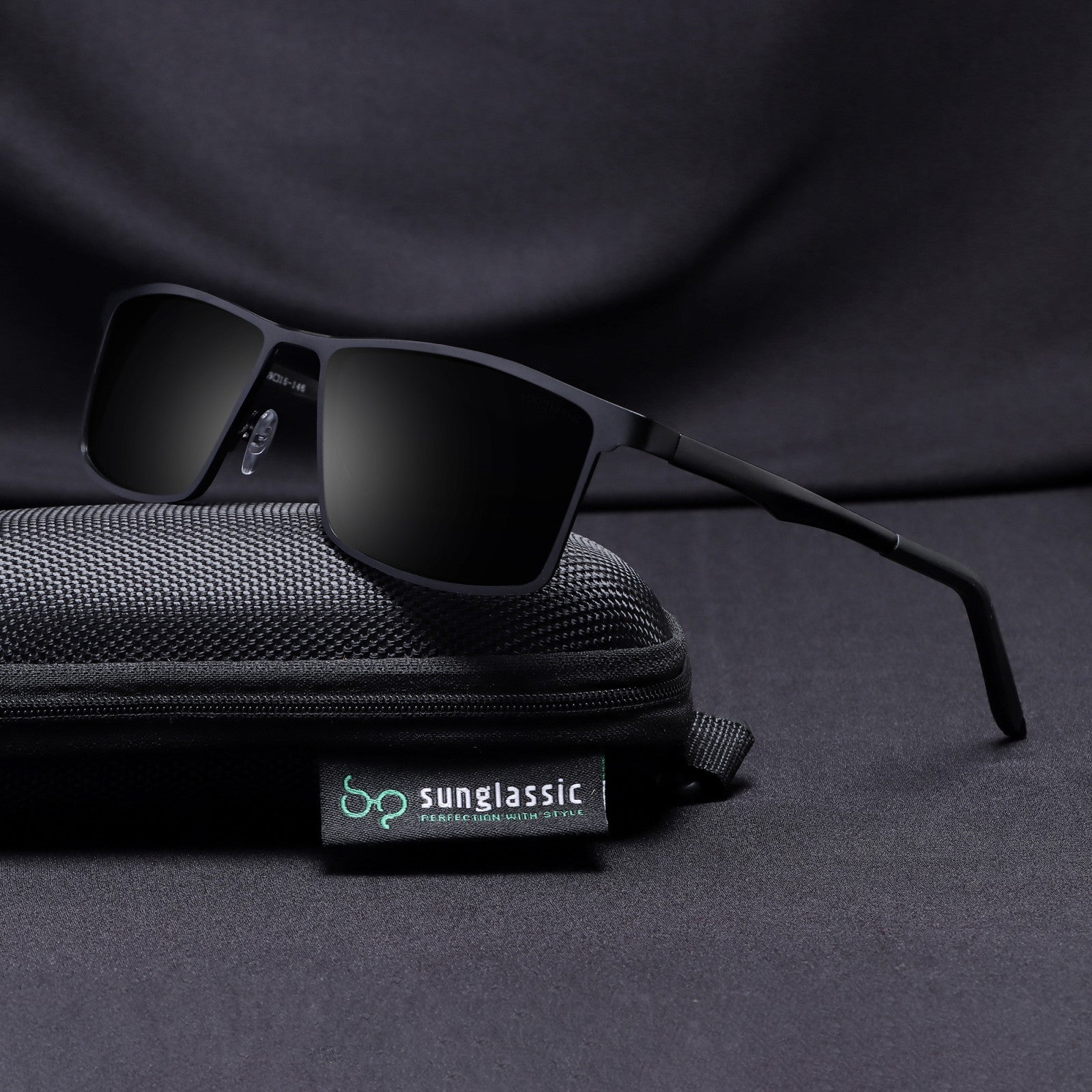 RideX Edition – Black Rectangle Sunglasses | UV400 Polarized | Unisex