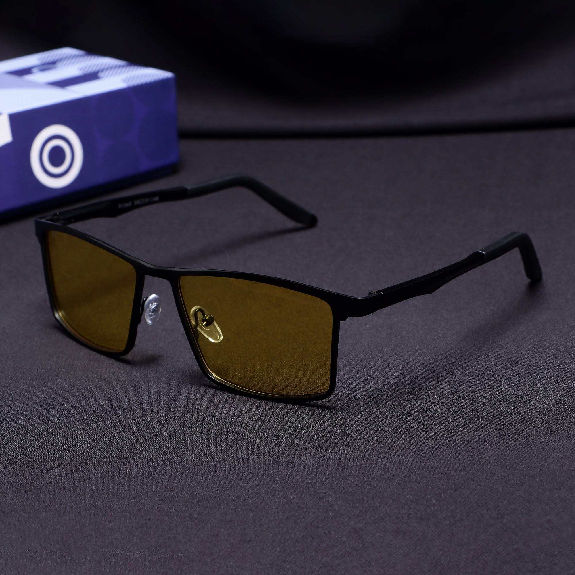 RideX Edition – Black Yellow Rectangle Sunglasses | Polarized UV400