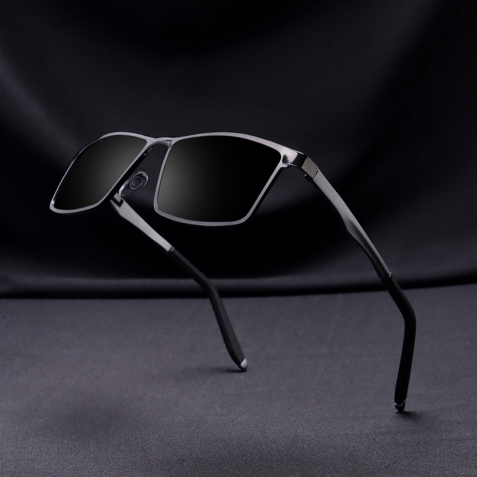 RideX Edition – Gray Black Rectangle Sunglasses | UV400 Polarized | Unisex