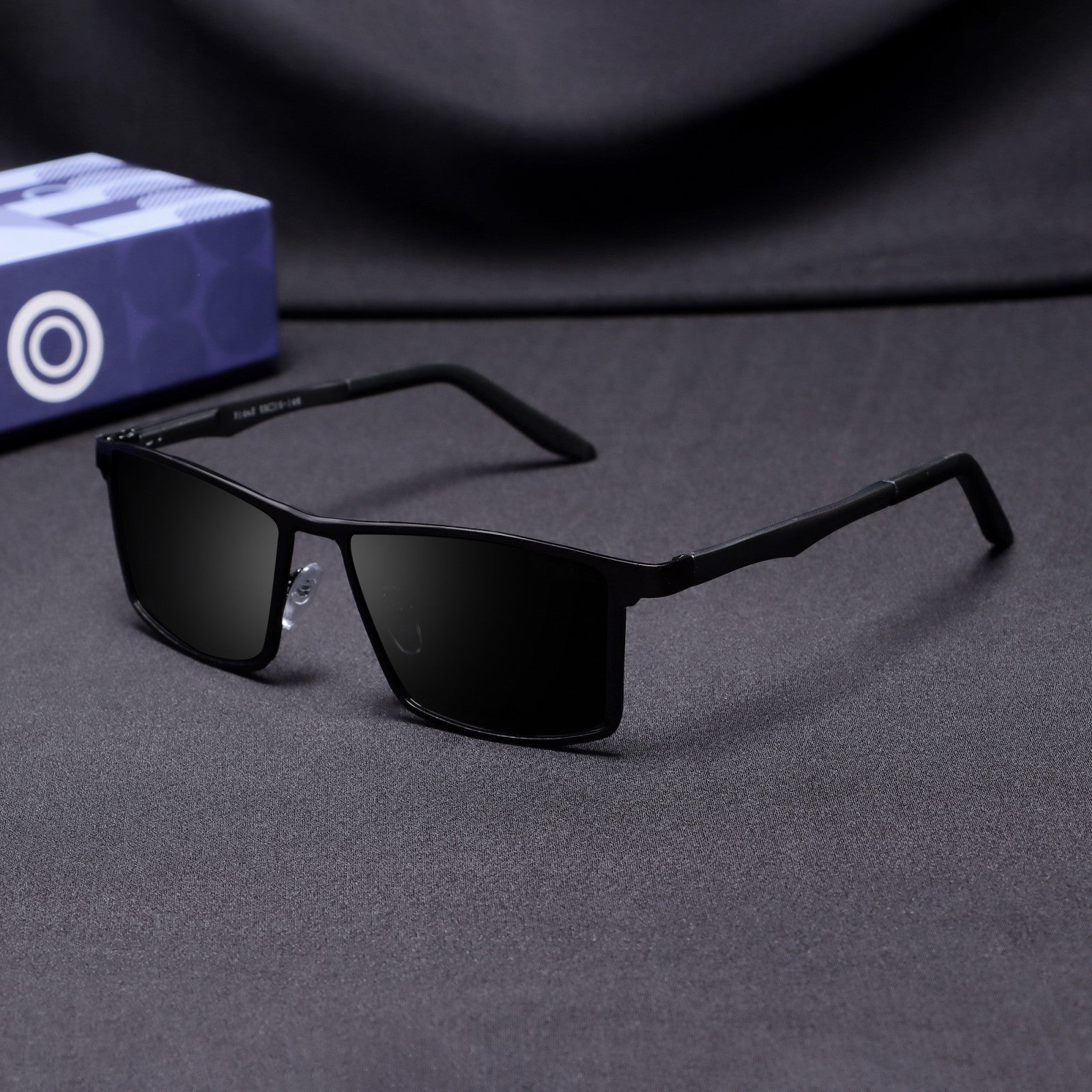 RideX Edition – Gray Black Rectangle Sunglasses | UV400 Polarized | Unisex