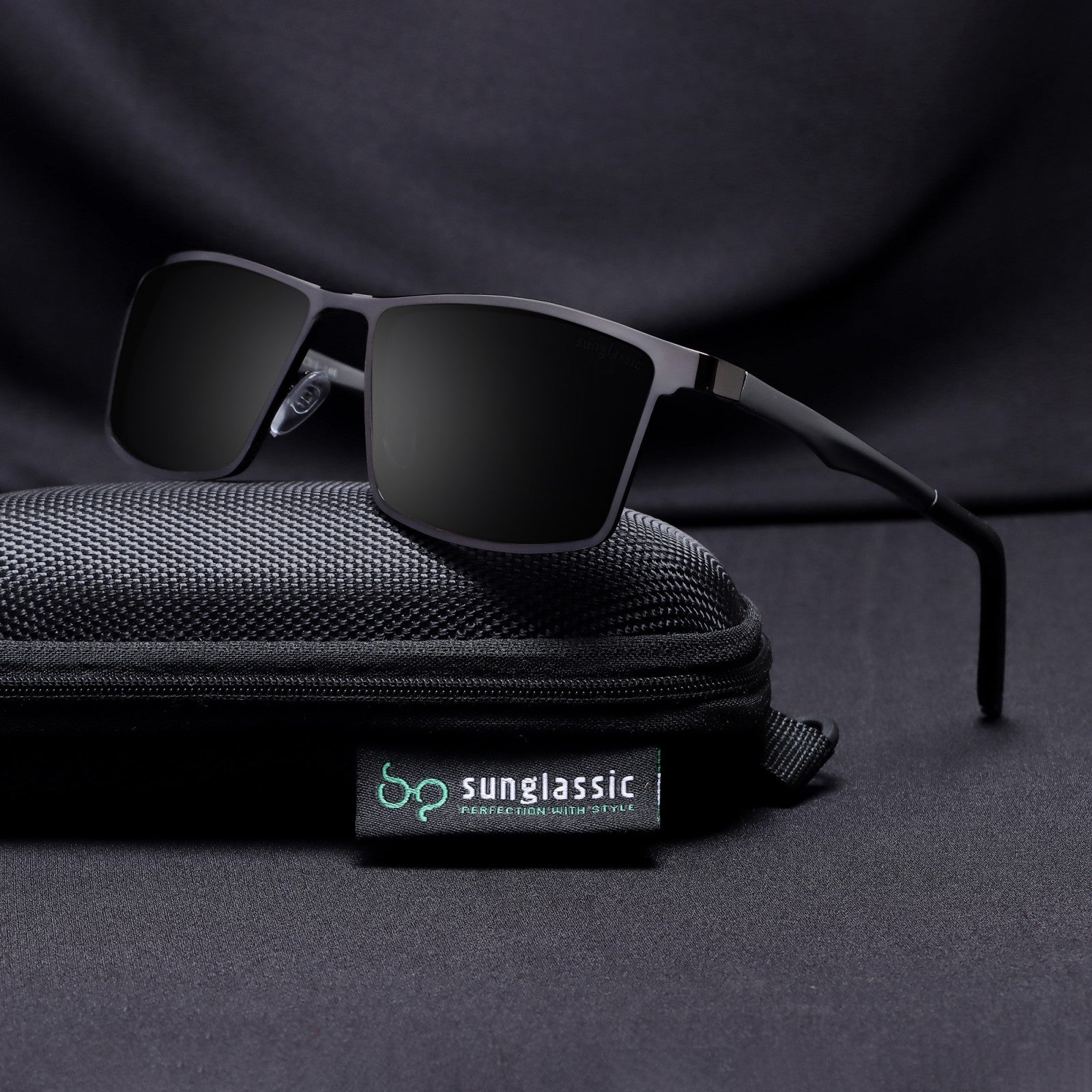 RideX Edition – Gray Black Rectangle Sunglasses | UV400 Polarized | Unisex
