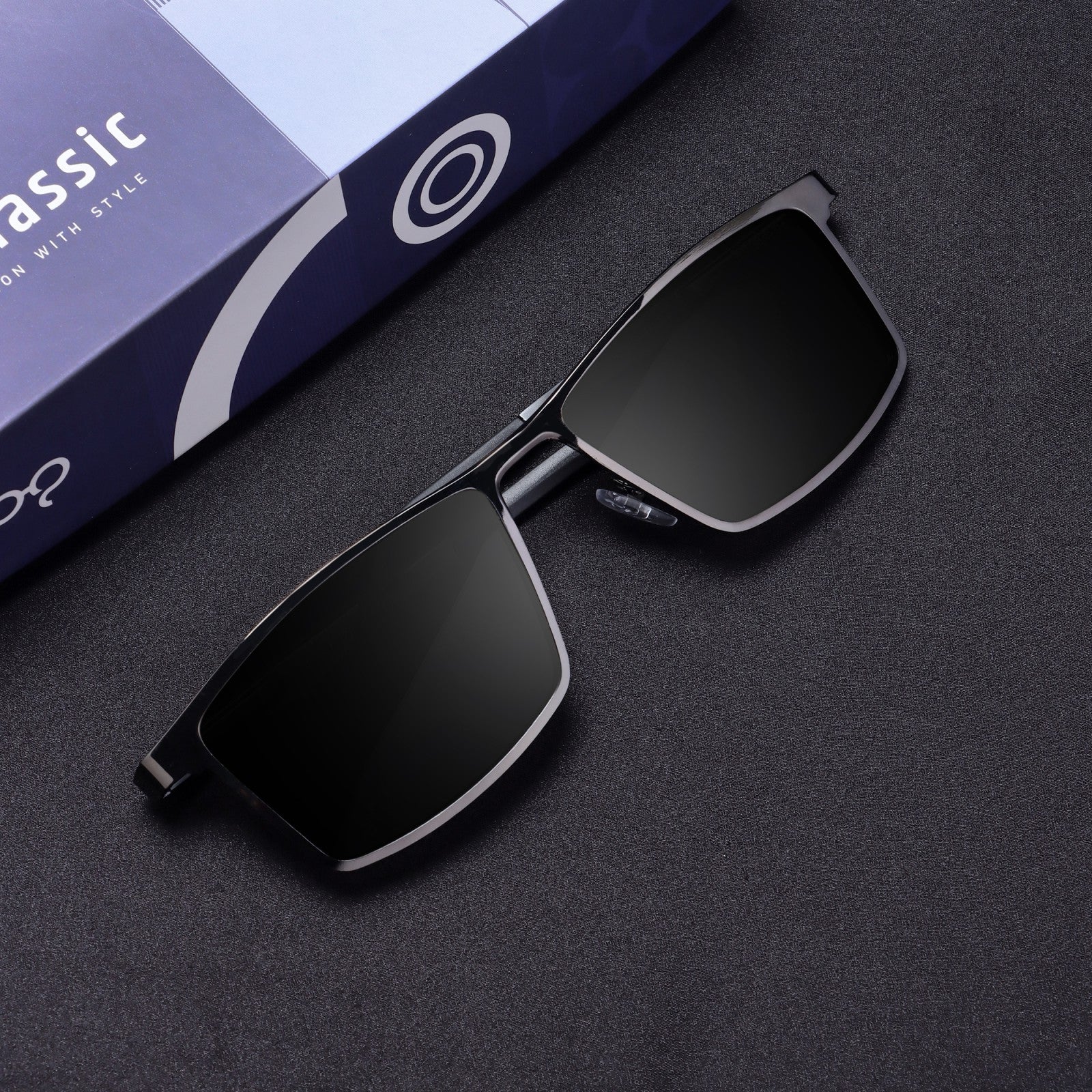 RideX Edition – Gray Black Rectangle Sunglasses | UV400 Polarized | Unisex