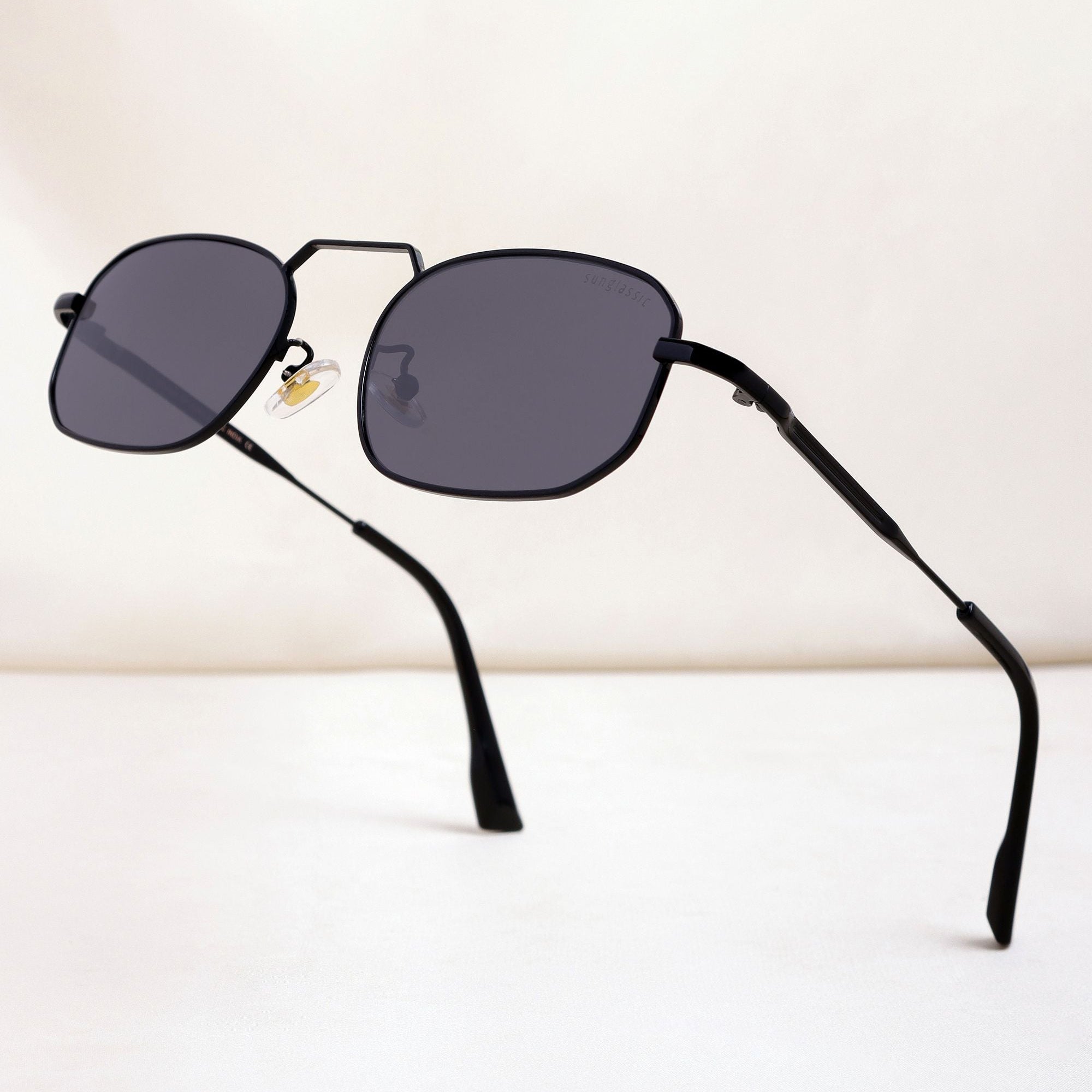 Imperio Full Black Rectangle Sunglasses for Men & Women | UV400
