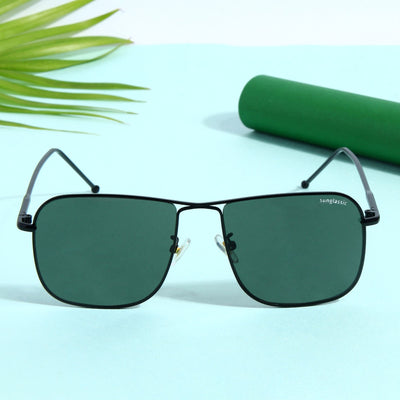 The Godfather Black Green Square Sunglasses