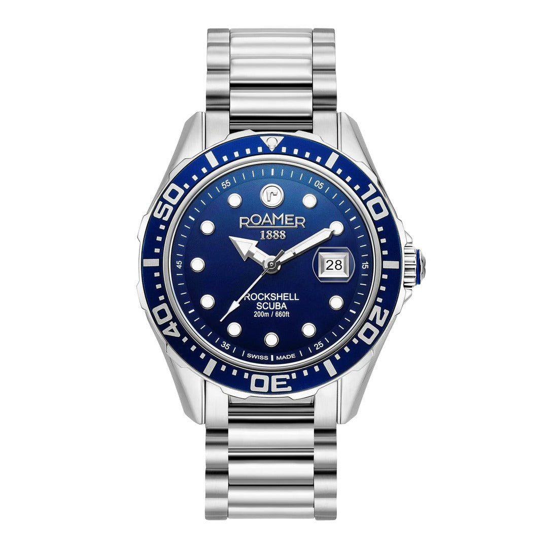 Roamer Men's Rockshell Scuba Stainless Steel Bracelet Watch 220858 41 45 50