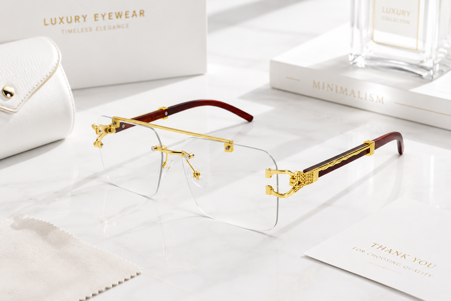Gold Rimless Eyewear