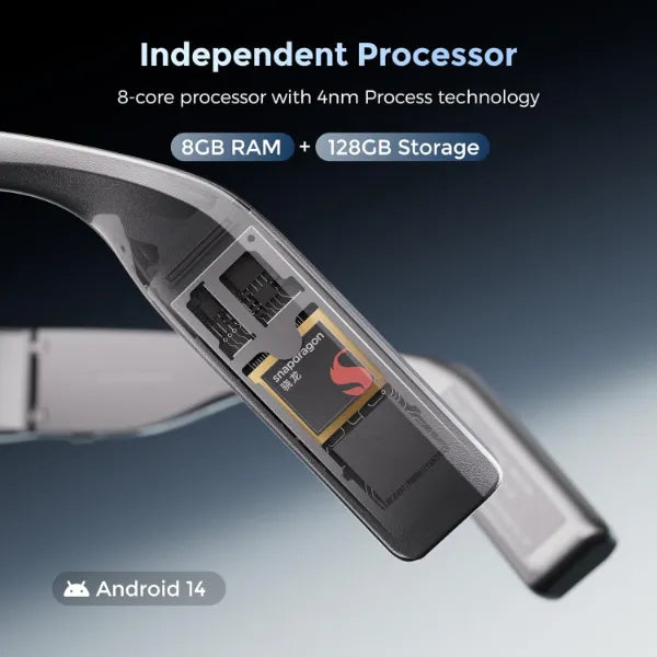 INMO Air3 AR Smart Glasses 1080P Micro-OLED, 36° FOV, 150" Virtual Screen, Standalone Android 14, AI-Powered, All-Day Wearable XR Glasses