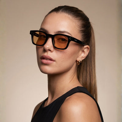 Ares Black Orange Square Sunglasses