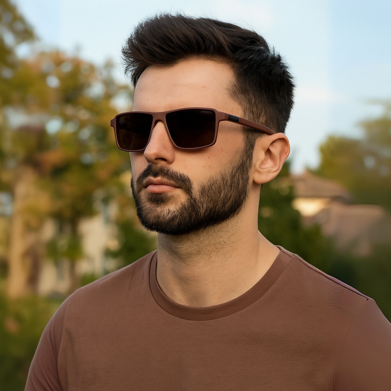 Moomin. Brown Polarized Rectangle Sunglasses
