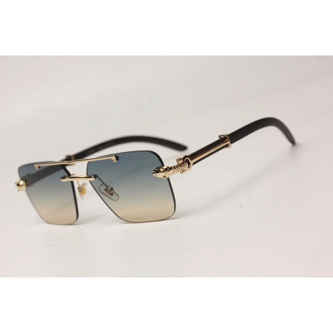 Cartier - RR41  - Double Bridge - Rimless - Metal - Rectangle - Sunglasses - Eyewear