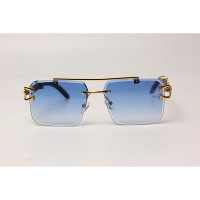 Cartier - RR42 - Golden - Double Bridge - Rimless - Metal - Square - Sunglasses - Eyewear