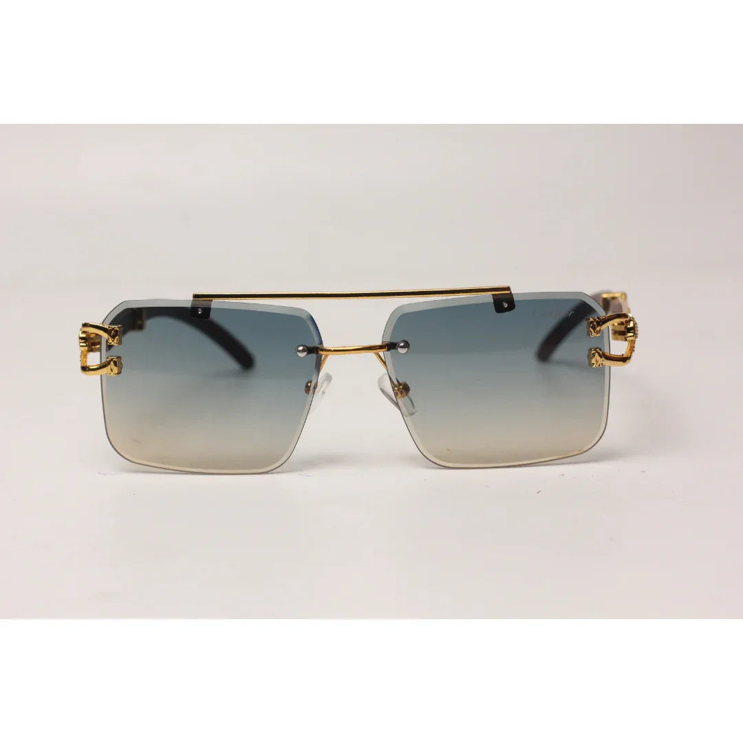 Cartier - RR42 - Golden - Double Bridge - Rimless - Metal - Square - Sunglasses - Eyewear