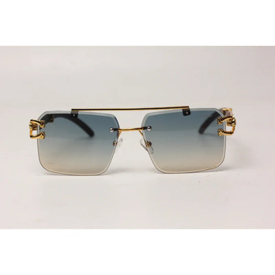 Cartier - RR42 - Golden - Double Bridge - Rimless - Metal - Square - Sunglasses - Eyewear