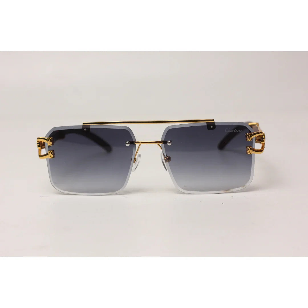 Cartier - RR42 - Golden - Double Bridge - Rimless - Metal - Square - Sunglasses - Eyewear