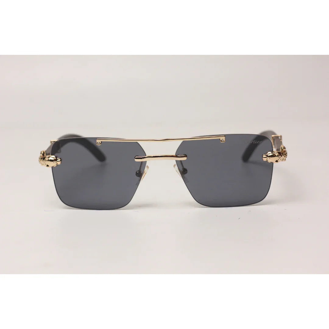 Cartier - RR41  - Double Bridge - Rimless - Metal - Rectangle - Sunglasses - Eyewear