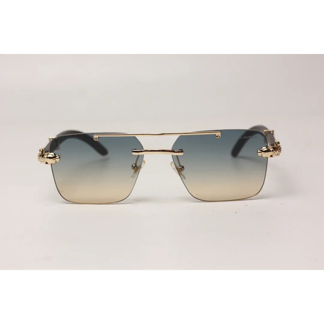 Cartier - RR41  - Double Bridge - Rimless - Metal - Rectangle - Sunglasses - Eyewear