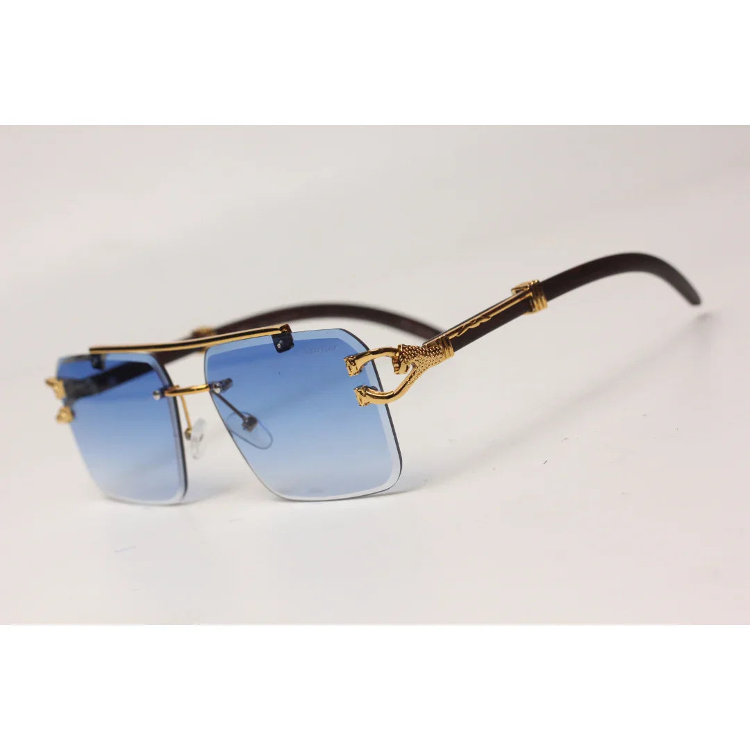 Cartier - RR42 - Golden - Double Bridge - Rimless - Metal - Square - Sunglasses - Eyewear