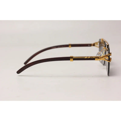 Cartier - RR42 - Golden - Double Bridge - Rimless - Metal - Square - Sunglasses - Eyewear