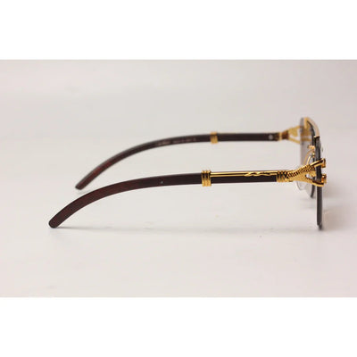 Cartier - RR42 - Golden - Double Bridge - Rimless - Metal - Square - Sunglasses - Eyewear