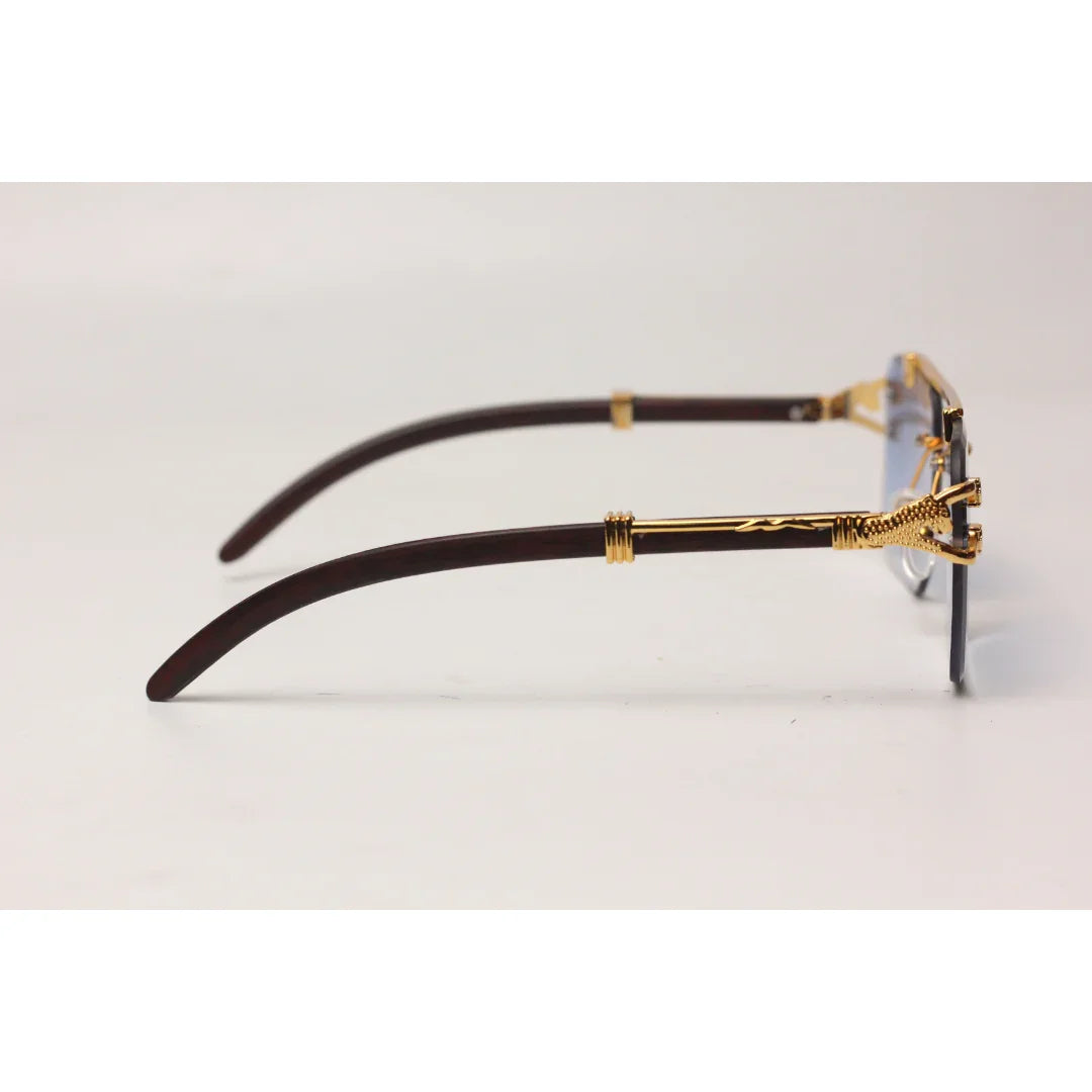 Cartier - RR42 - Golden - Double Bridge - Rimless - Metal - Square - Sunglasses - Eyewear