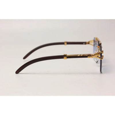 Cartier - RR42 - Golden - Double Bridge - Rimless - Metal - Square - Sunglasses - Eyewear