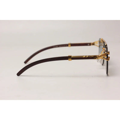 Cartier - RR42 - Golden - Double Bridge - Rimless - Metal - Square - Sunglasses - Eyewear