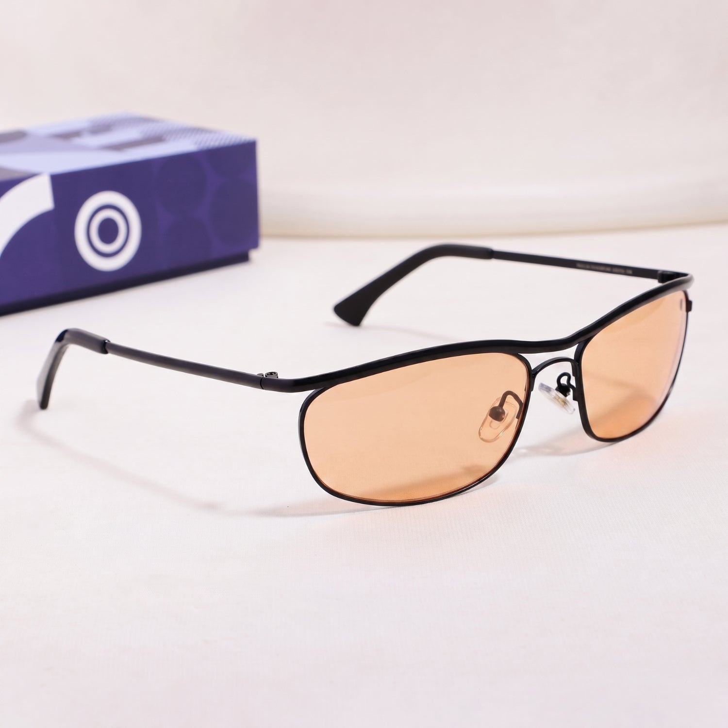 Champion Black Orange Rectangle Sunglasses for Men | UV400