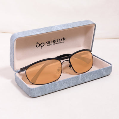 Champion Black Orange Rectangle Sunglasses for Men | UV400