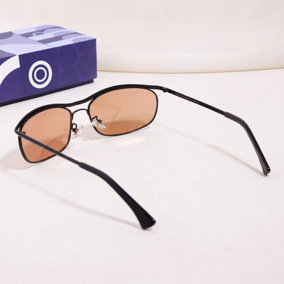 Champion Black Orange Rectangle Sunglasses for Men | UV400