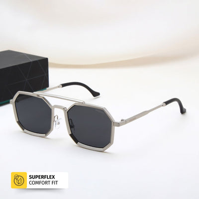 Commando Silver Black Edition Octagon Sunglasses
