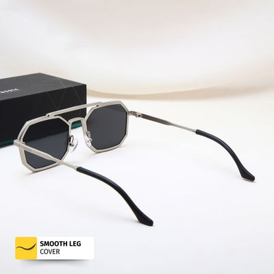 Commando Silver Black Edition Octagon Sunglasses