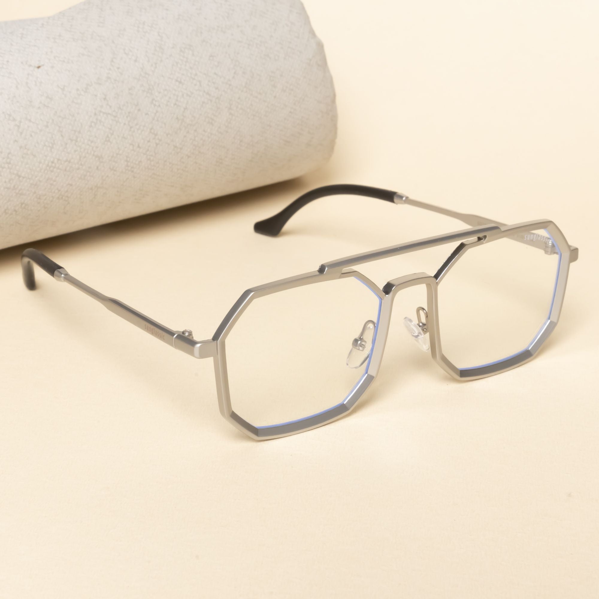 Commando Silver Clear Edition Octagon Sunglasses