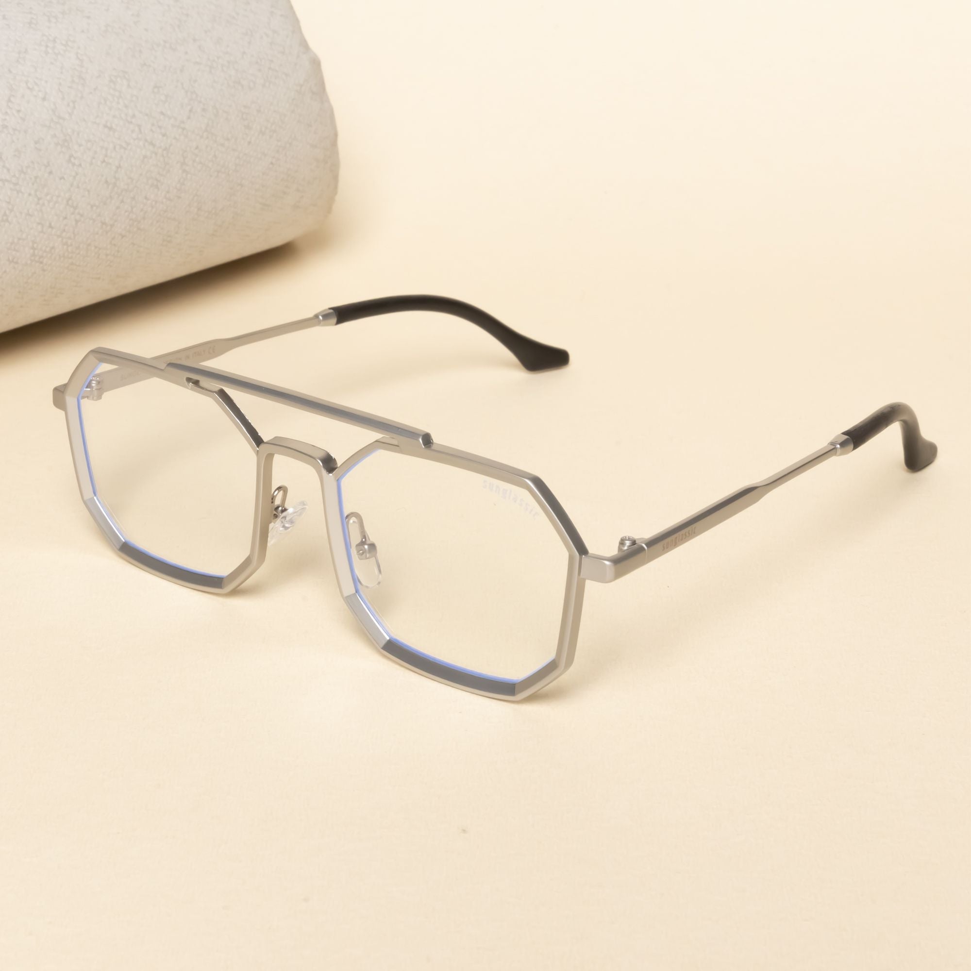 Commando Silver Clear Edition Octagon Sunglasses