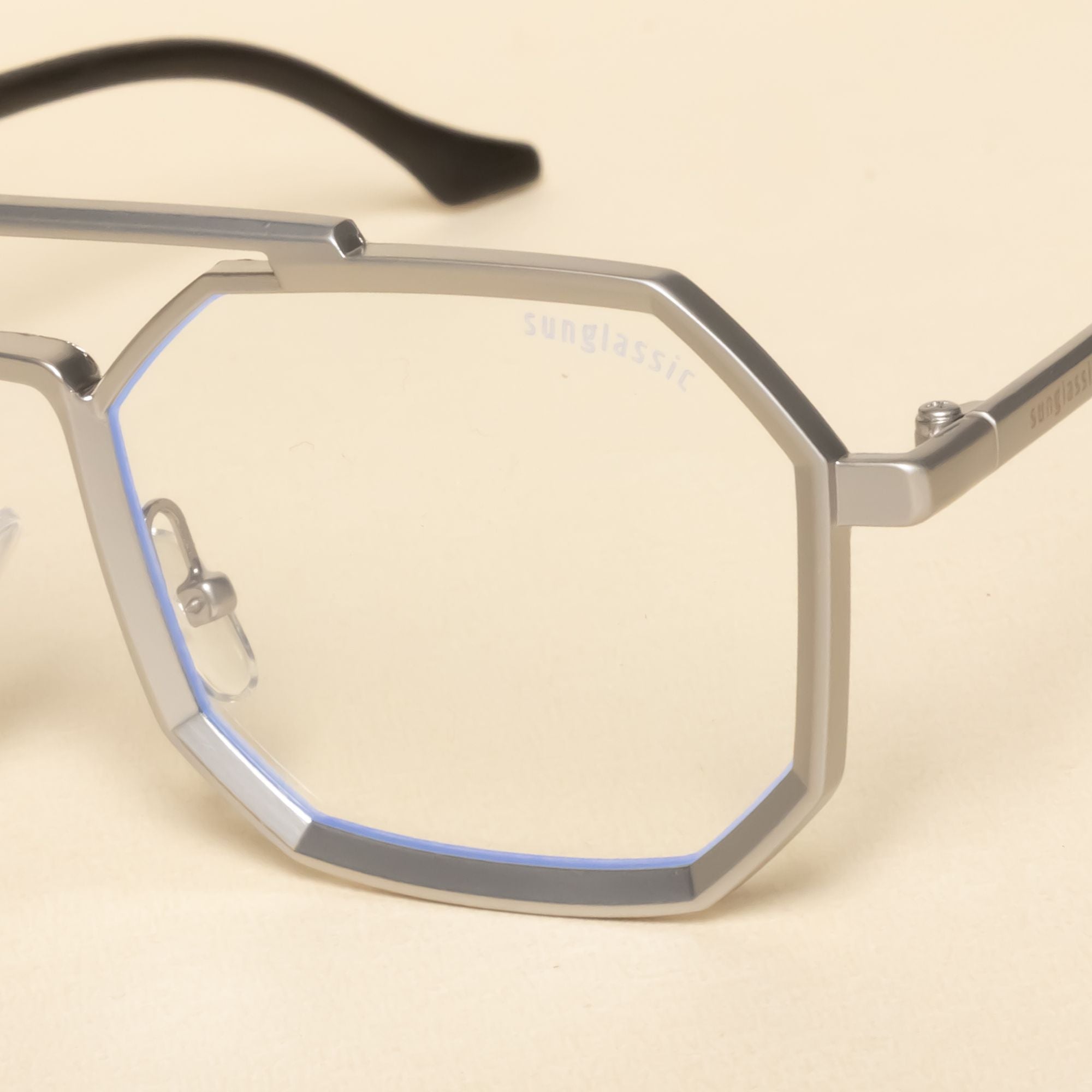 Commando Silver Clear Edition Octagon Sunglasses