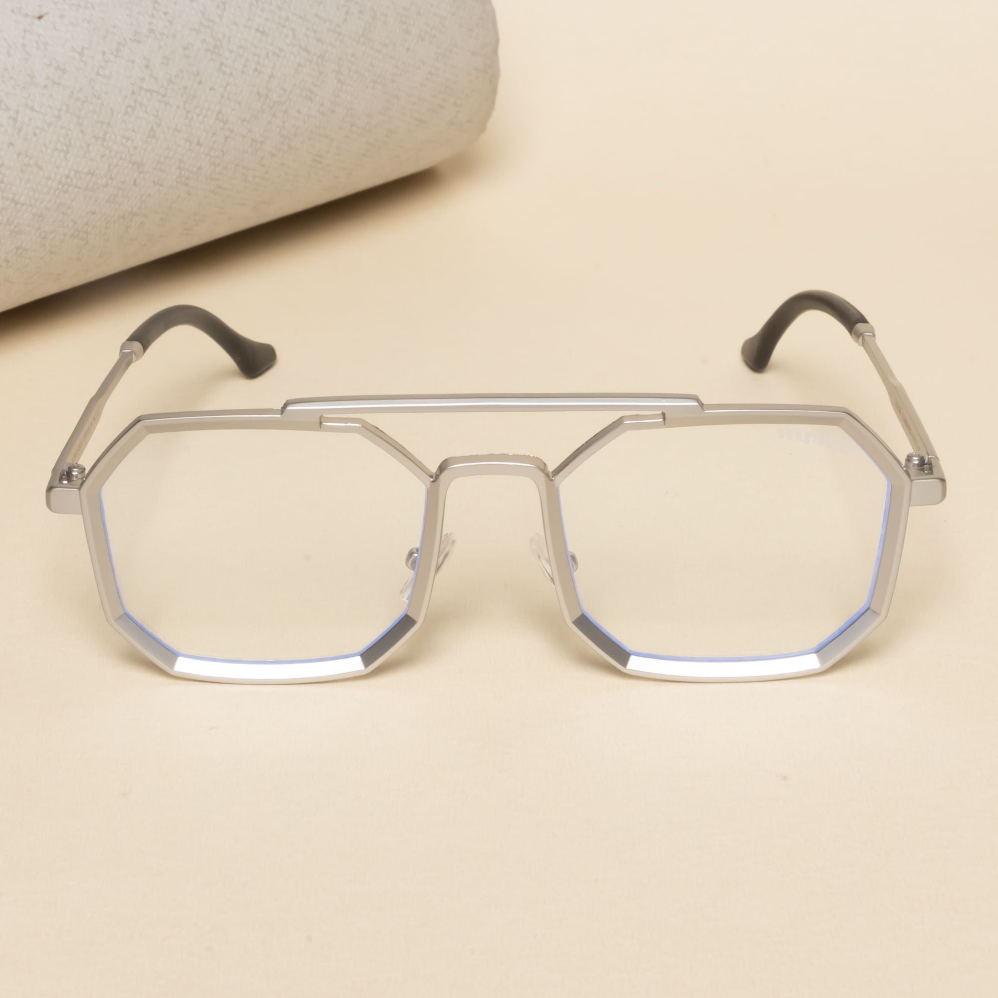 Commando Silver Clear Edition Octagon Sunglasses