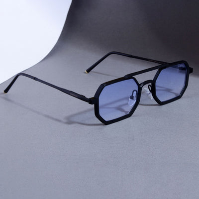 Commando V1 Rectangle Black Blue Gradient Sunglasses